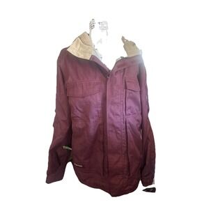 Burton Men's Dryride Snowboard Coat Size Medium Burgundy Dry Ride Waterproof Ski